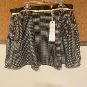 BCBGMaxAzria Black and Gold A-Line Skirt